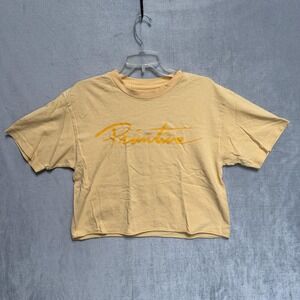 Primitive Shirt Womens Medium Yellow Cropped Logo Graphic Tee Skate Casual Top